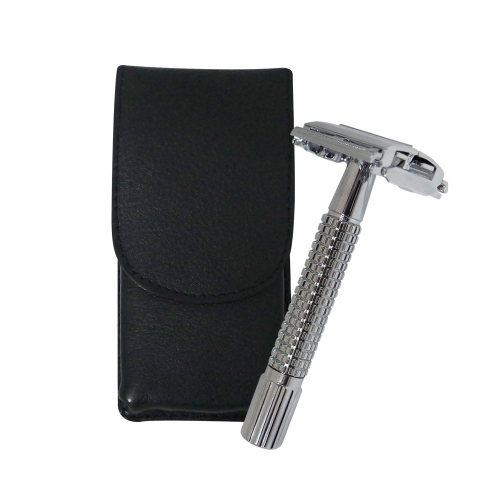 [티모르] 1322 Leder 샤이니 크롬 더블 엣지 버터플라이 면도기 레더(폴리시드)